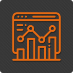 Icon depicting data analysis on a web page